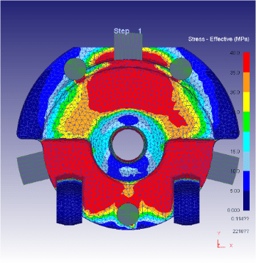 Finish simulation of the die design stage